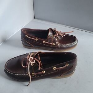 Timberland Classic 2-Eye Boat Shoe Root Beer Brown Oxblood leather Womens Size 8